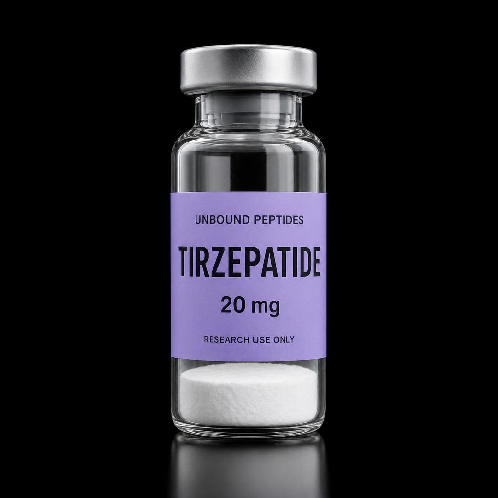 Tirzepatide 20 mg lyophilized peptide vial